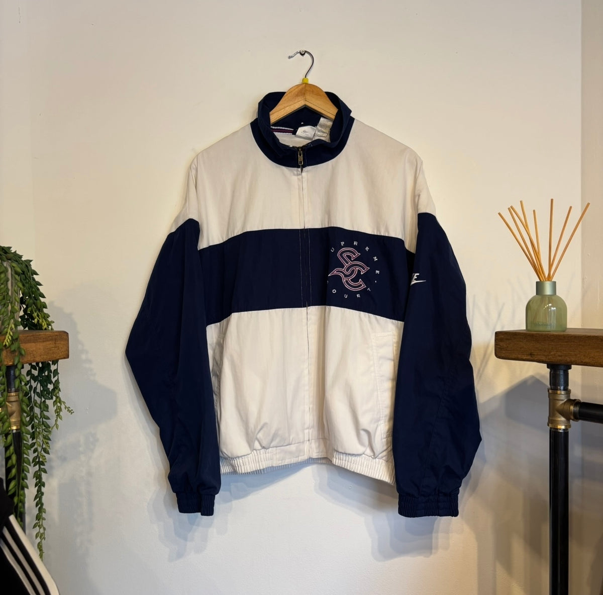 Nike Supreme Court Oversized Track Jacket White/ Blue (Medium)