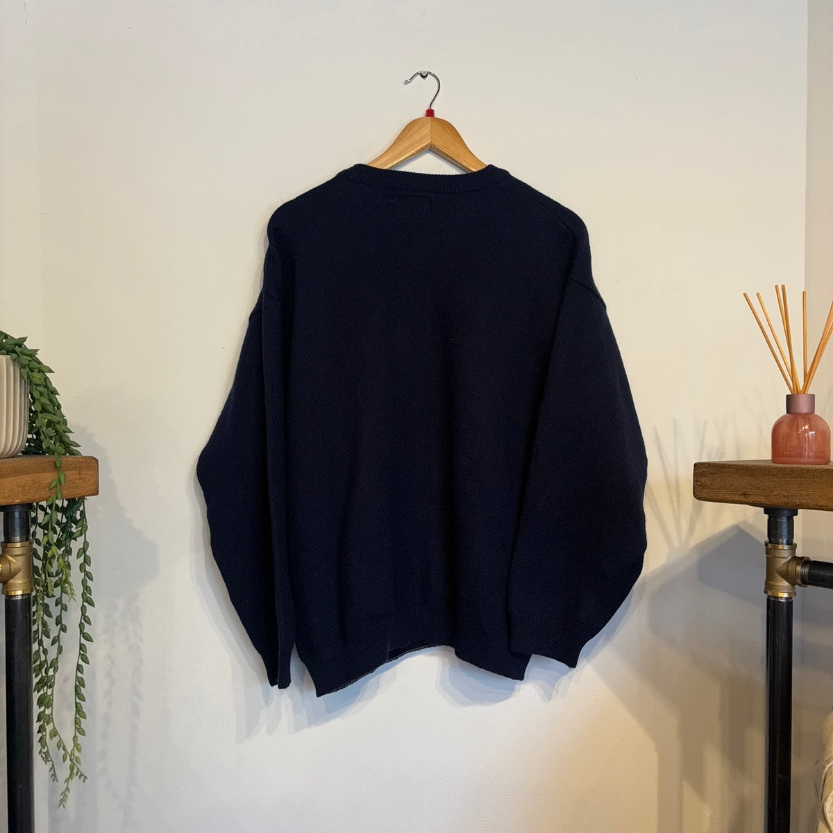 Armani Jeans Spellout Chunky Knit Jumper Navy (Large)