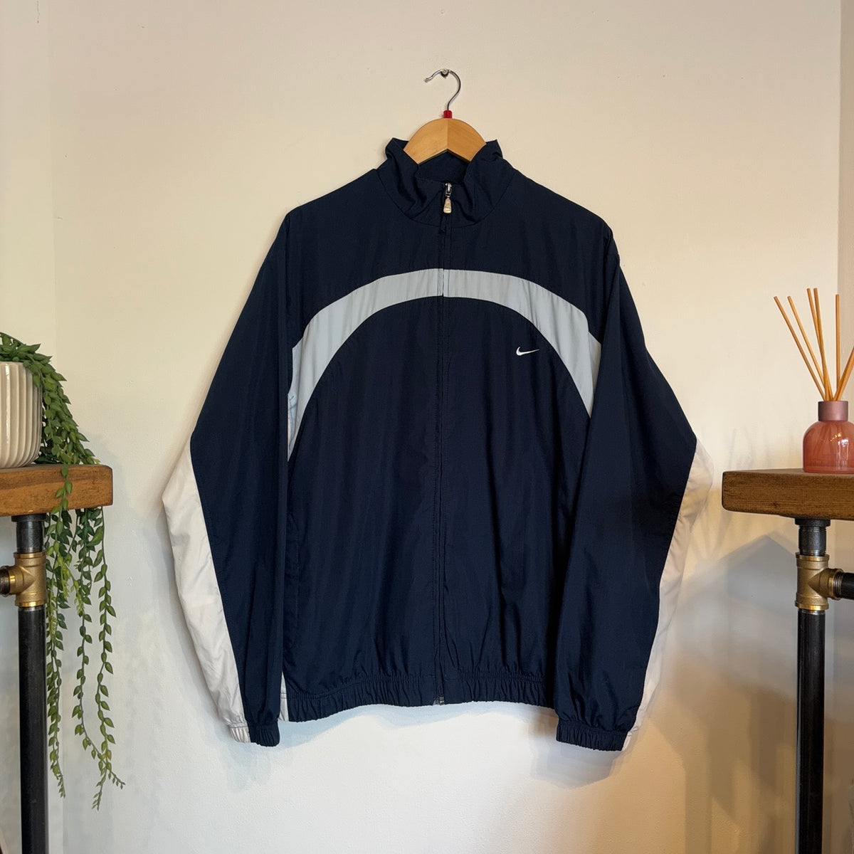 Nike Y2K Swoosh Windbreaker Jacket Navy (Large)