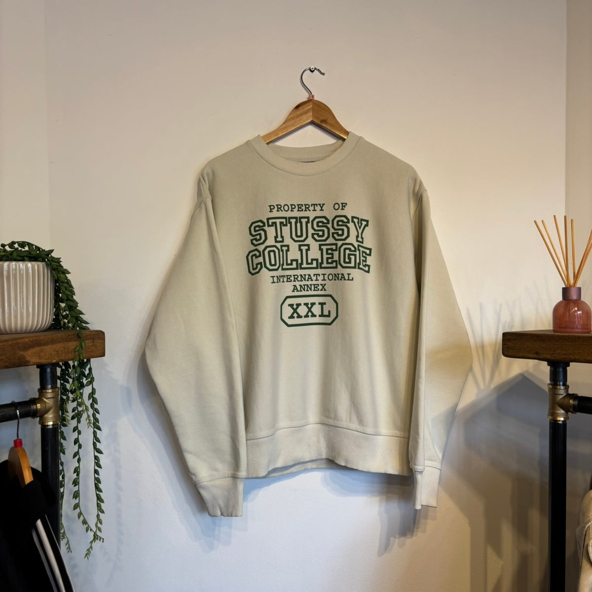 Stussy Property Of Crew Sweatshirt Cream (Small)