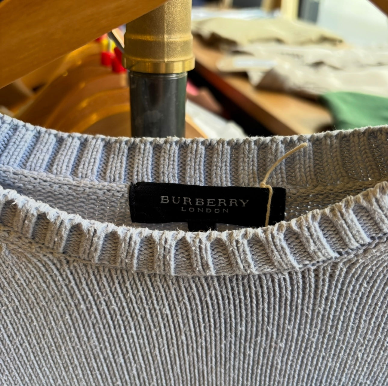 Burberry Pullover Knit Jumper Light Blue (XL)