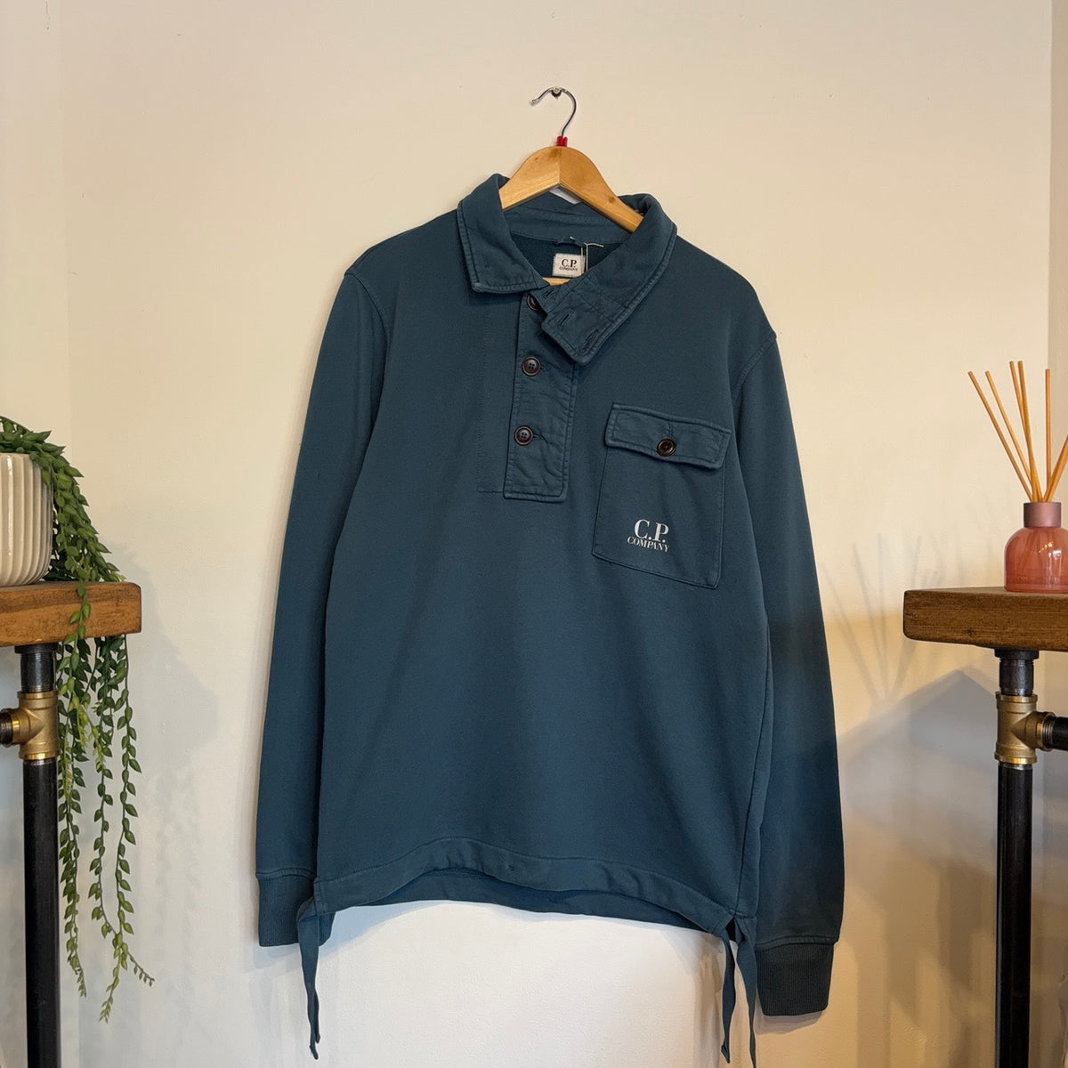 CP Company S/S 2014 Quarter Button Jumper Blue (Large)
