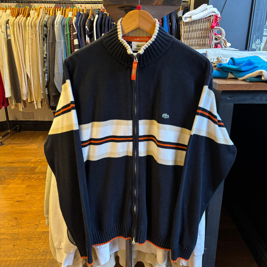 Lacoste Full Zip Knit Jumper Navy (Large)