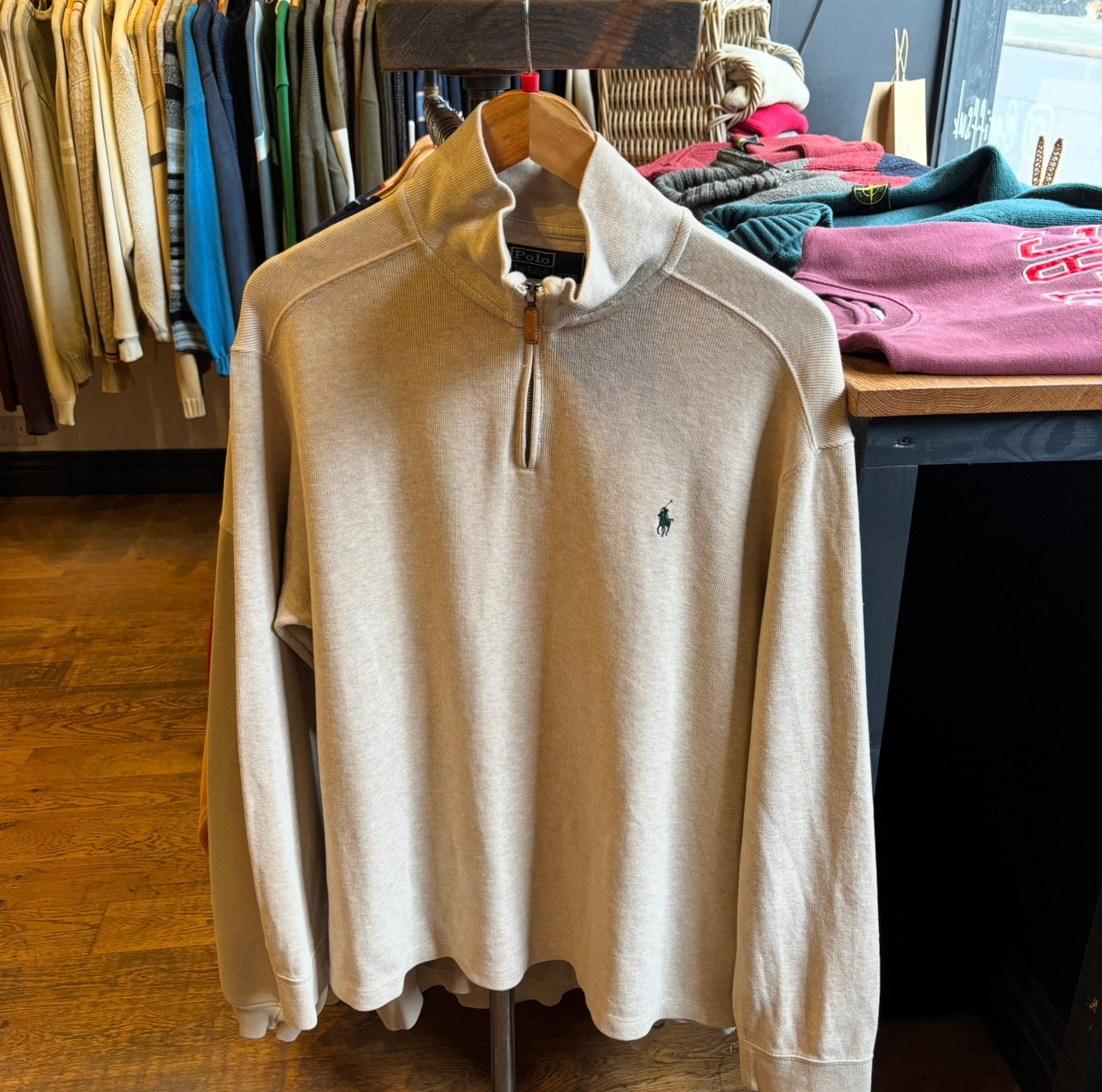 Ralph Lauren Pullover Quarter Zip Cream (Large)