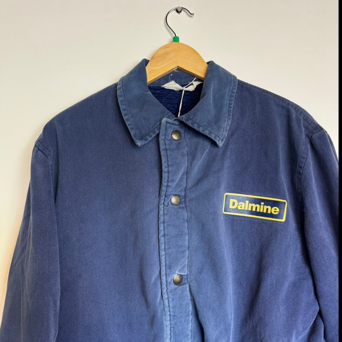 Fleece Lined Button Up Chore Jacket Navy (Medium)