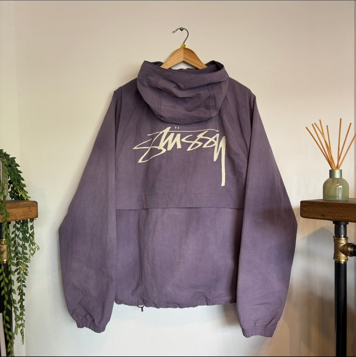 Stussy Beach Shell Wave Dye Hooded Jacket Grape (Medium)