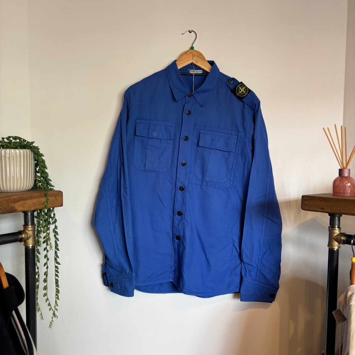 Stone Island A/W 2008 Shoulder Logo Shirt Blue (XL)