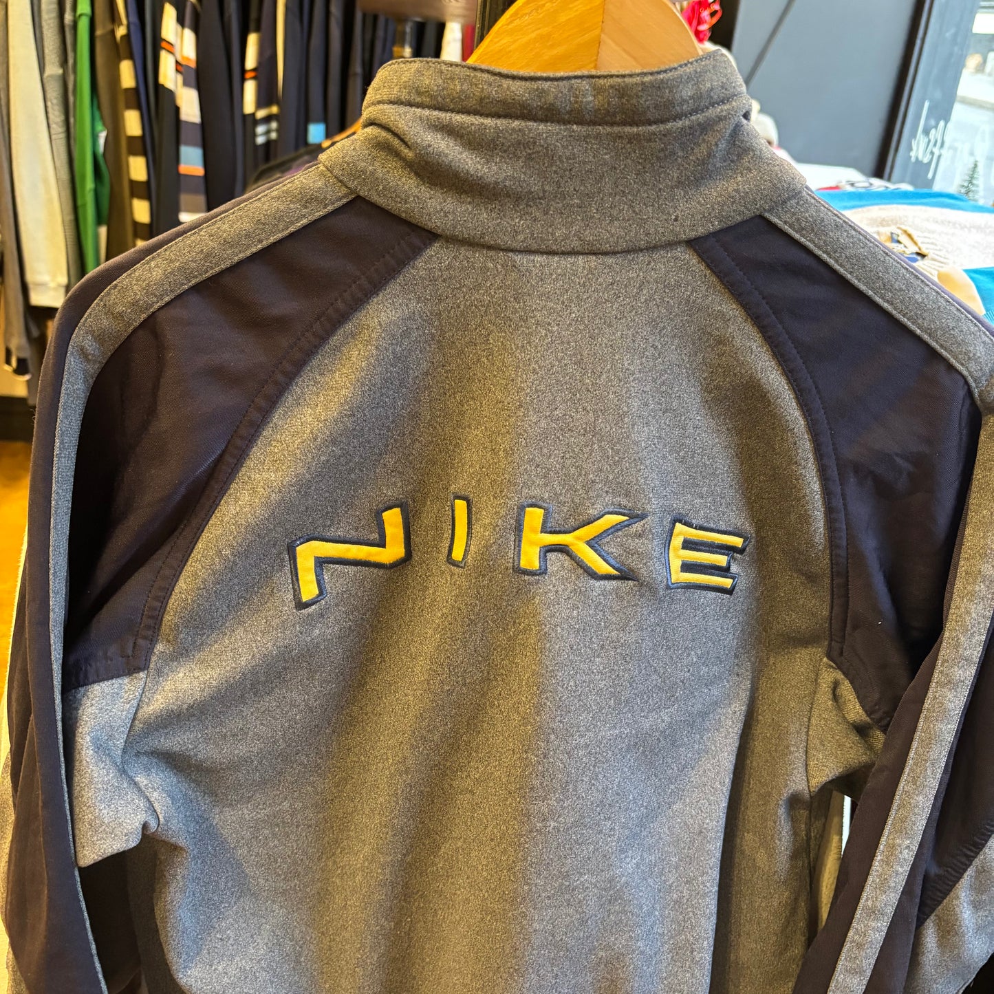 Nike Swoosh Spellout Zip Up Jacket Grey (Small)
