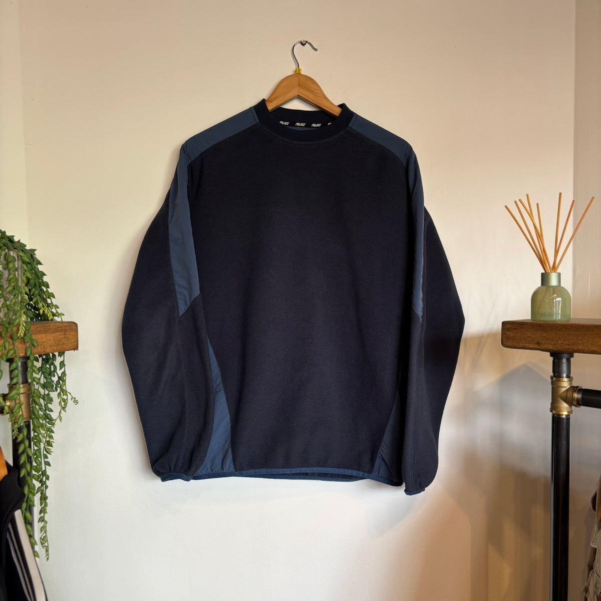 Palace FW19 100 Series Polartec Lazer Crew Fleece Navy (Medium)