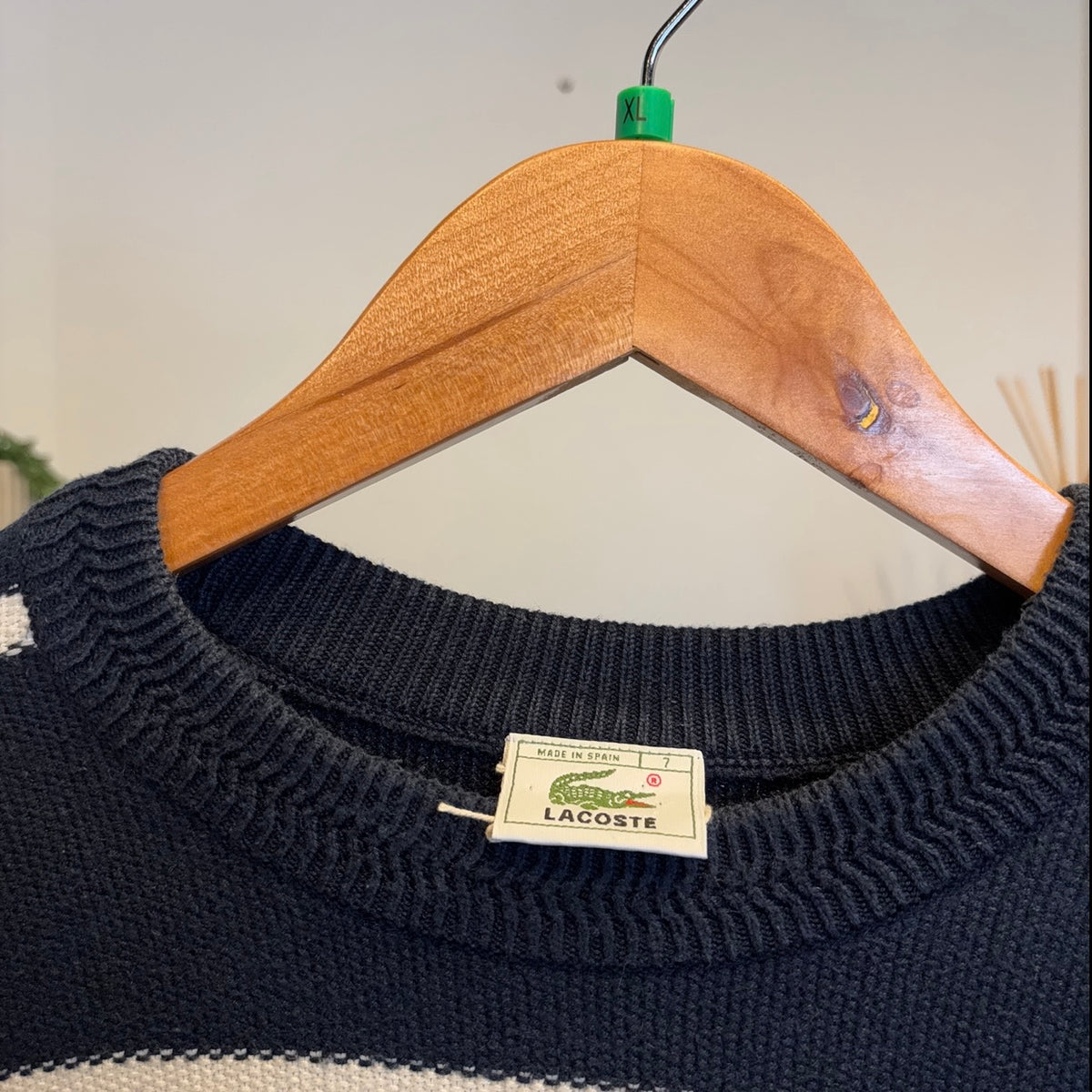 Lacoste Yachting Stripe Pullover Knit Jumper Navy (XL)