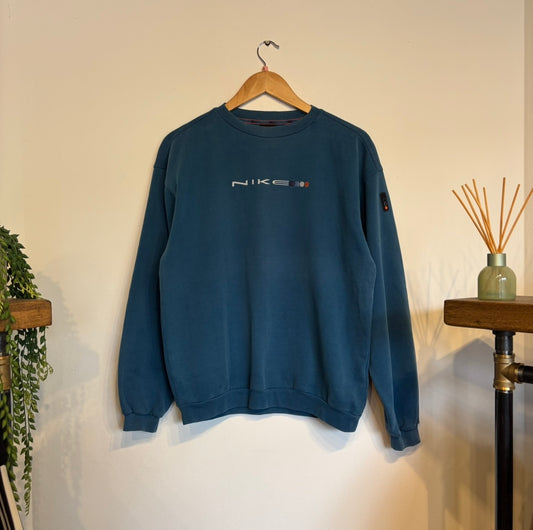 Nike Spellout Oversized Sweatshirt Blue (Small)