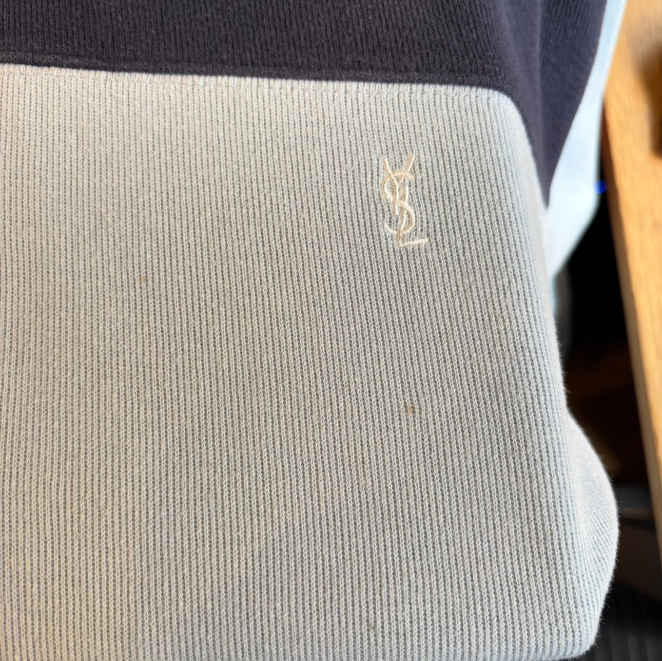 Yves Saint Laurent Full Zip Jumper Light Blue/ Navy (XXL)