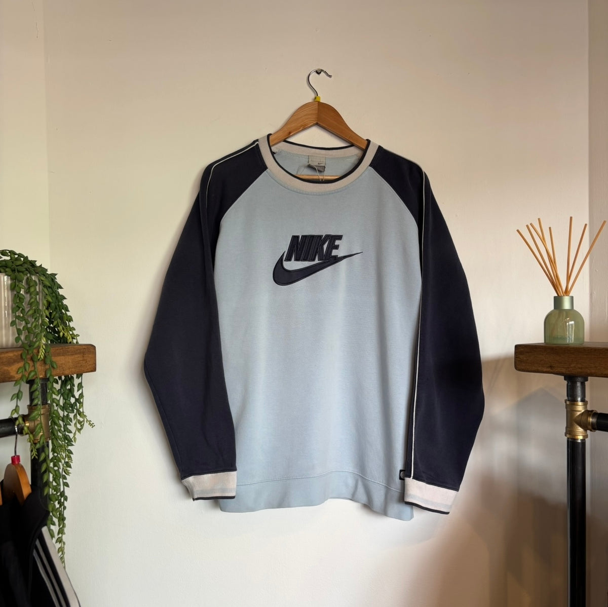 Nike Y2K Spellout Oversized Sweatshirt Light Blue (Medium)