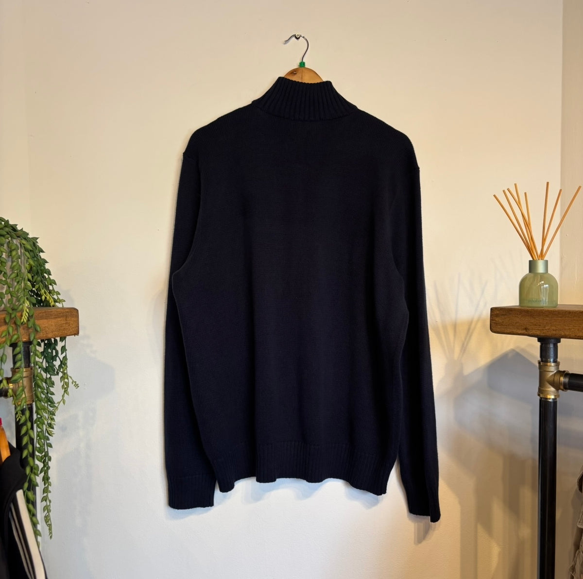 Ralph Lauren Quarter Zip Pullover Knit Jumper Navy (XL)