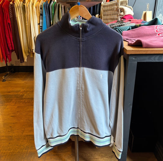 Yves Saint Laurent Full Zip Jumper Light Blue/ Navy (XXL)