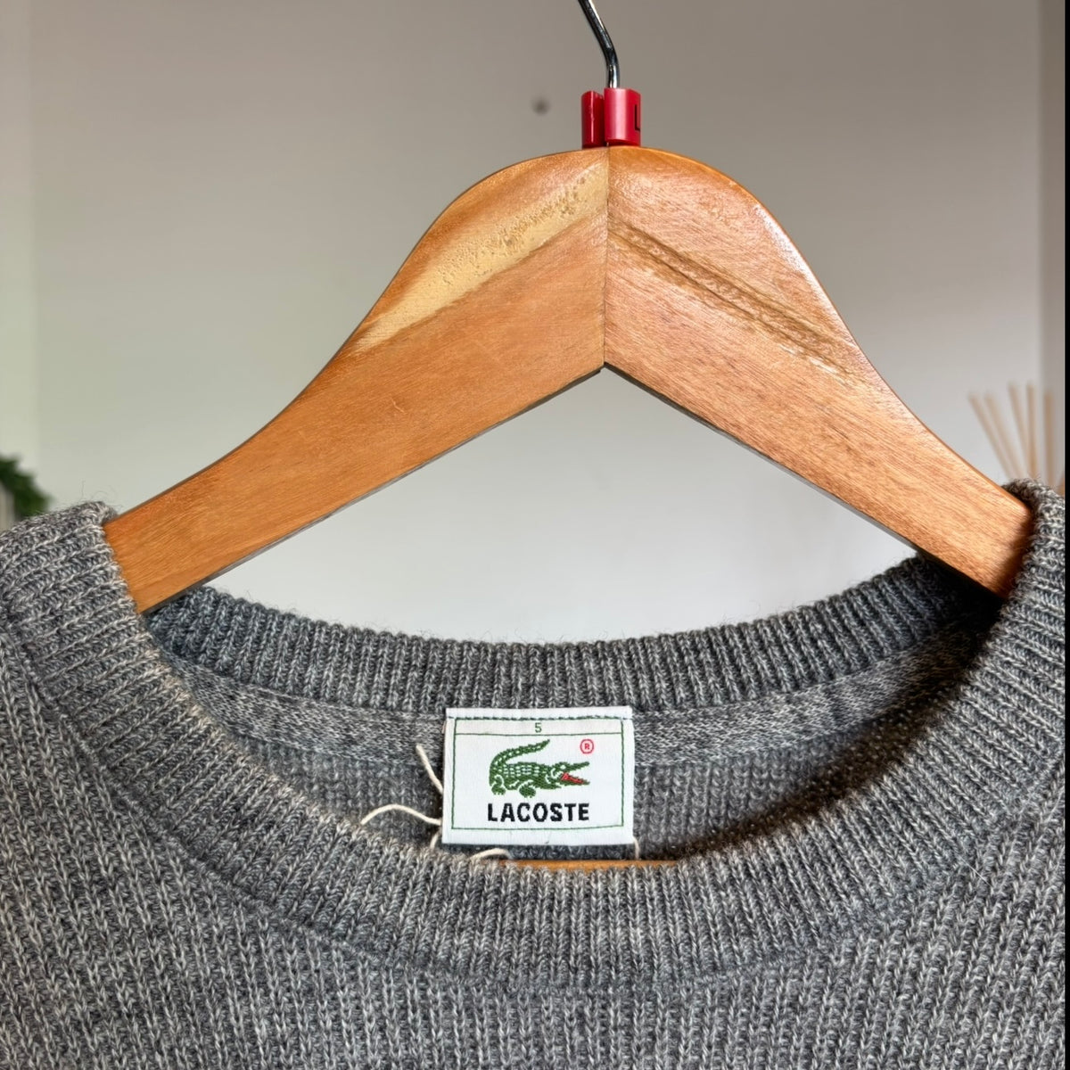 Lacoste Pullover Chunky Knit Jumper Grey (Large)