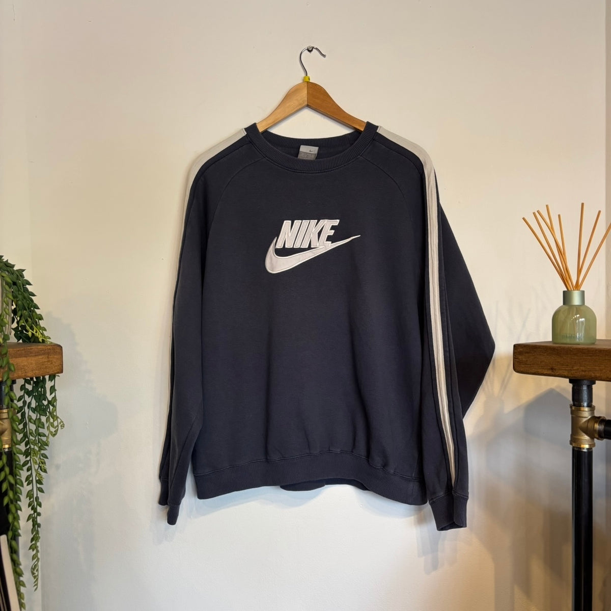 Nike Spellout Oversized Sweatshirt Navy (Medium)