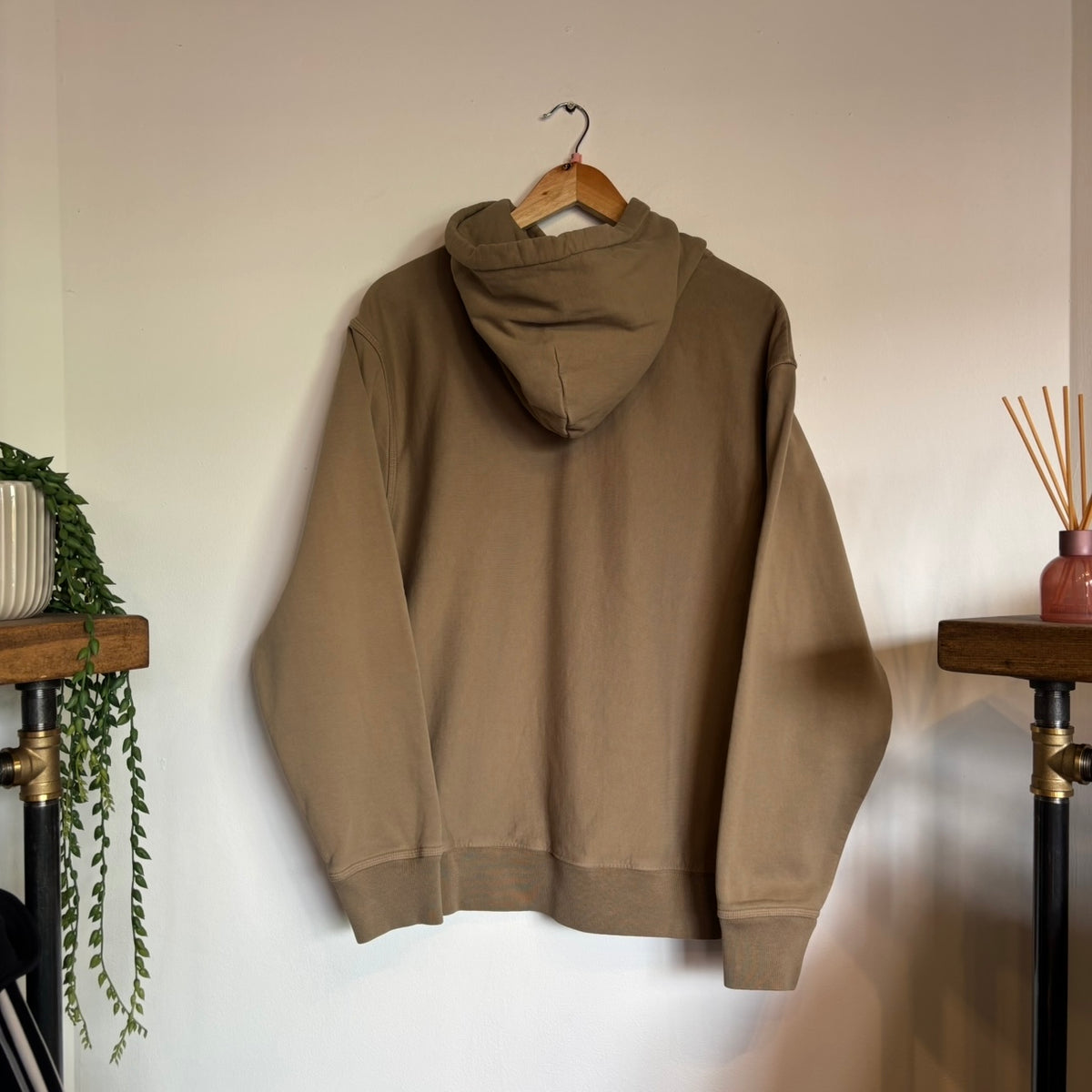 Stussy Stock Logo Hoodie Beige (Small)