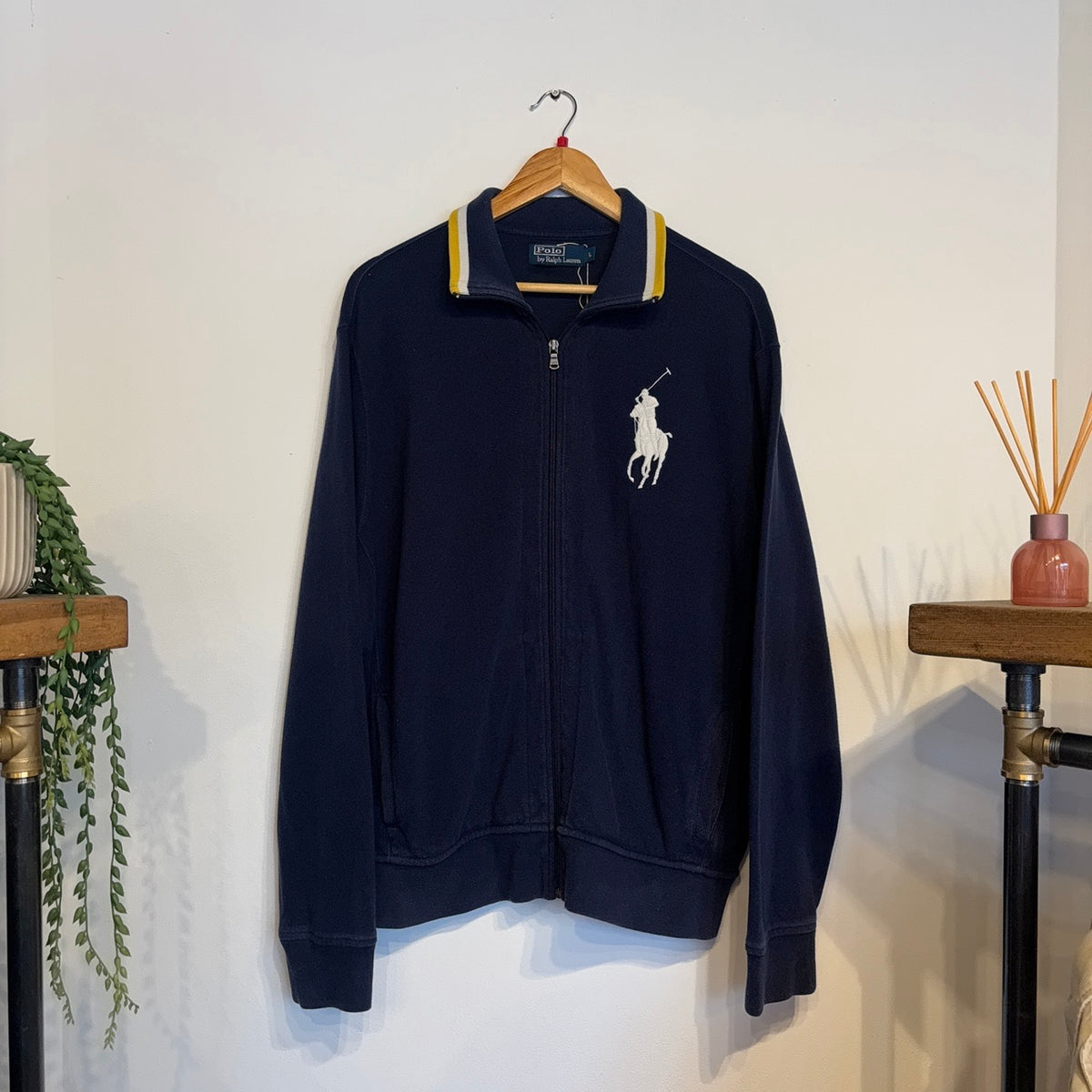 Ralph Lauren Full Zip Jumper Navy (Large)