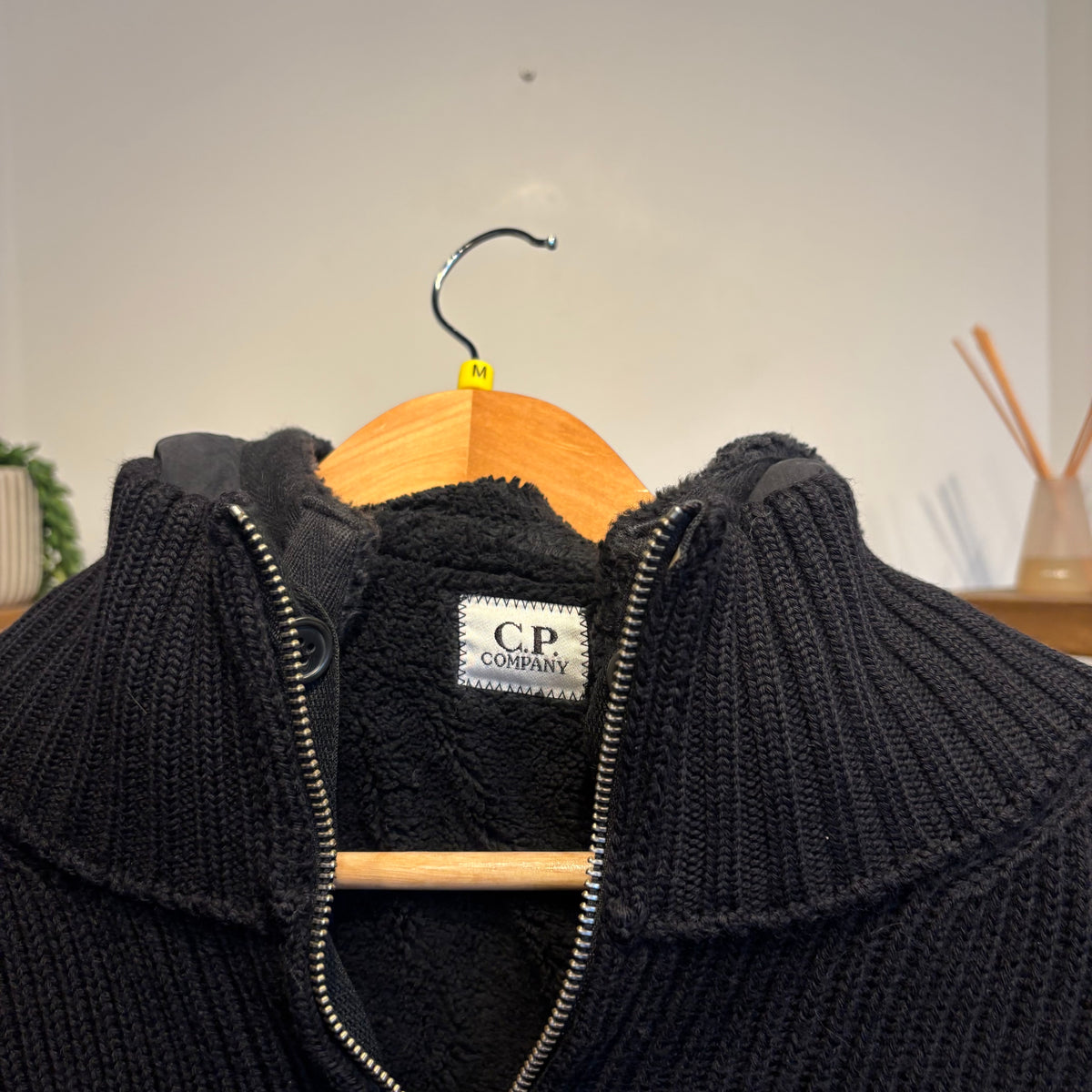 CP Company A/W 2006 Hooded Zip Knit Jumper Black (Medium)