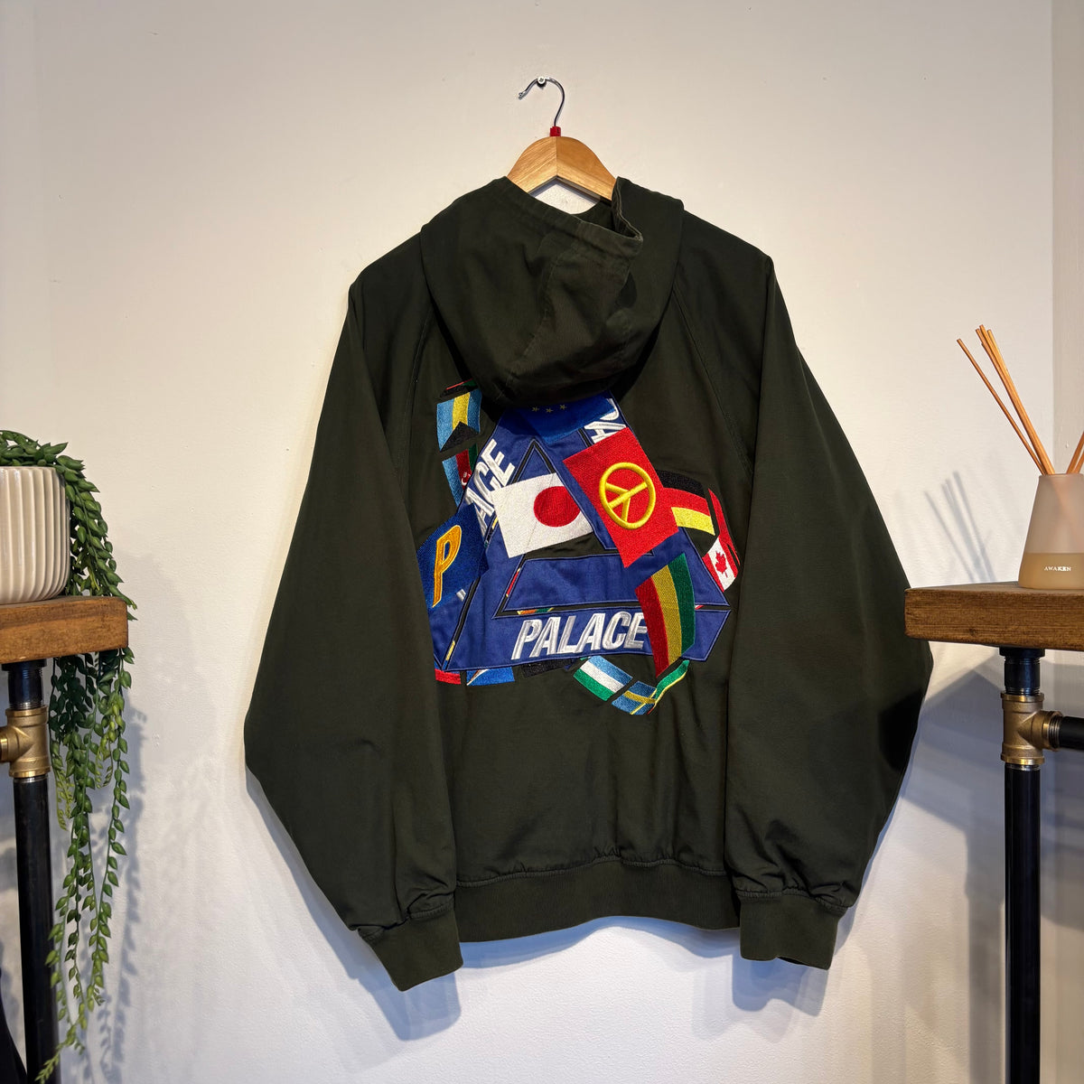 Palace SS21 Tri Flag Hooded Jacket Green (Large)