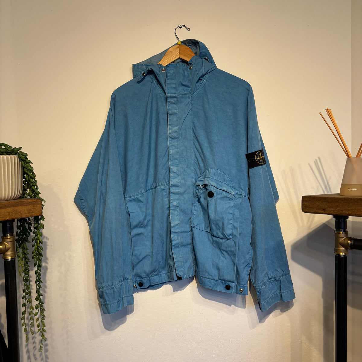 Stone Island SS04 Garment Dyed Lino Utility Jacket Blue (Medium)