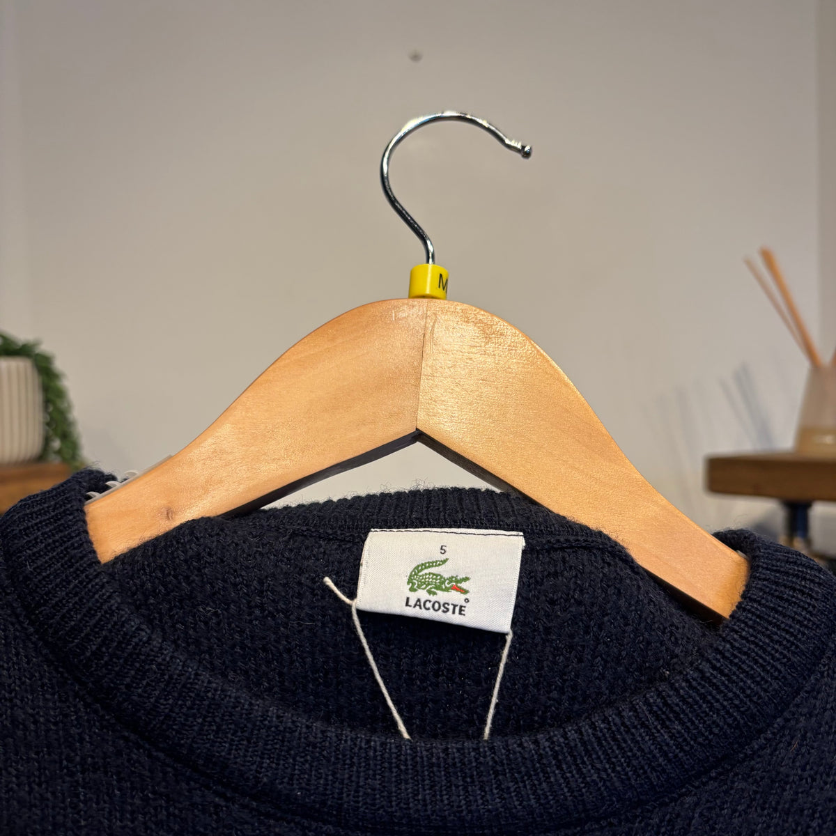 Lacoste Stripe Pullover Knit Jumper Navy (Medium)