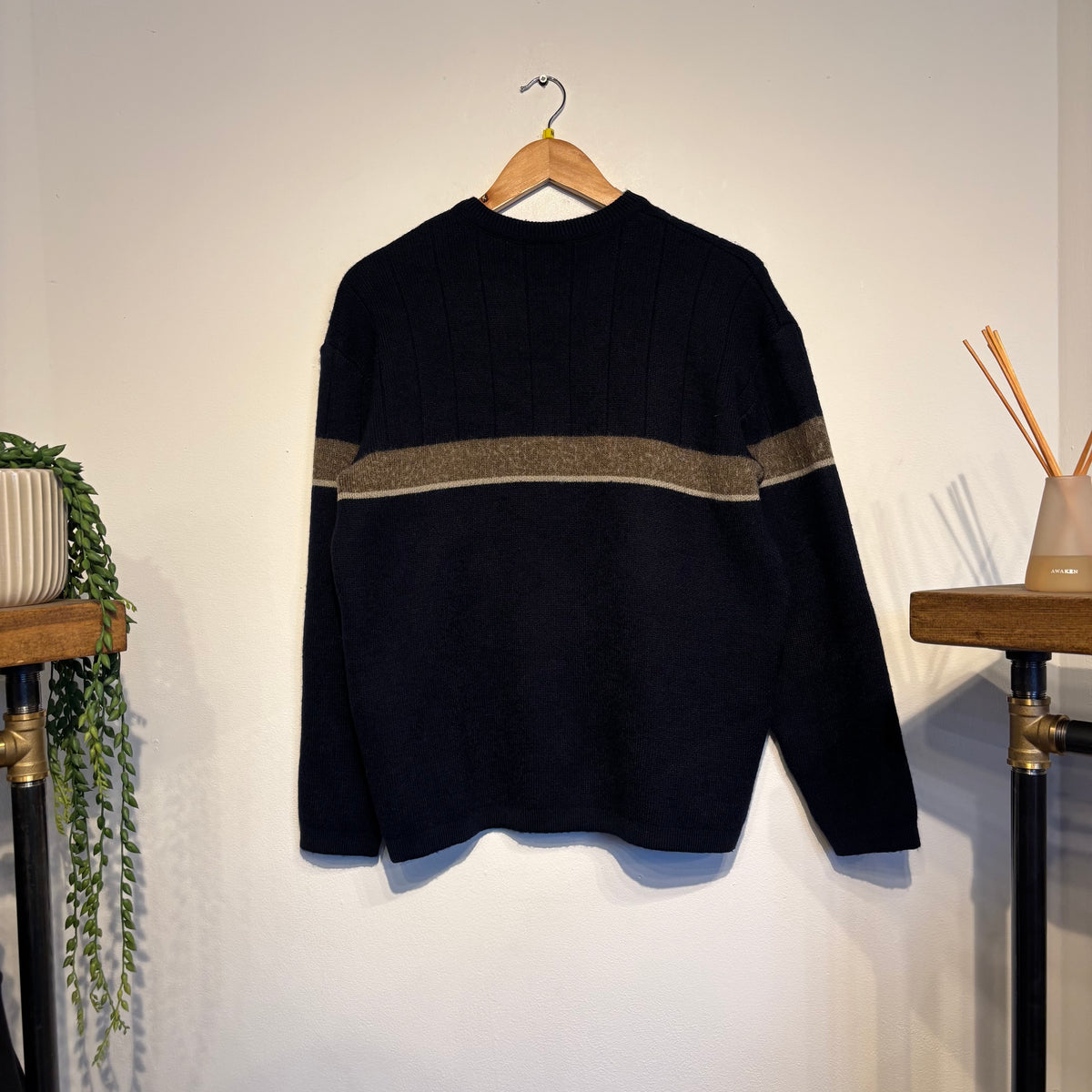 Lacoste Stripe Pullover Knit Jumper Navy (Medium)