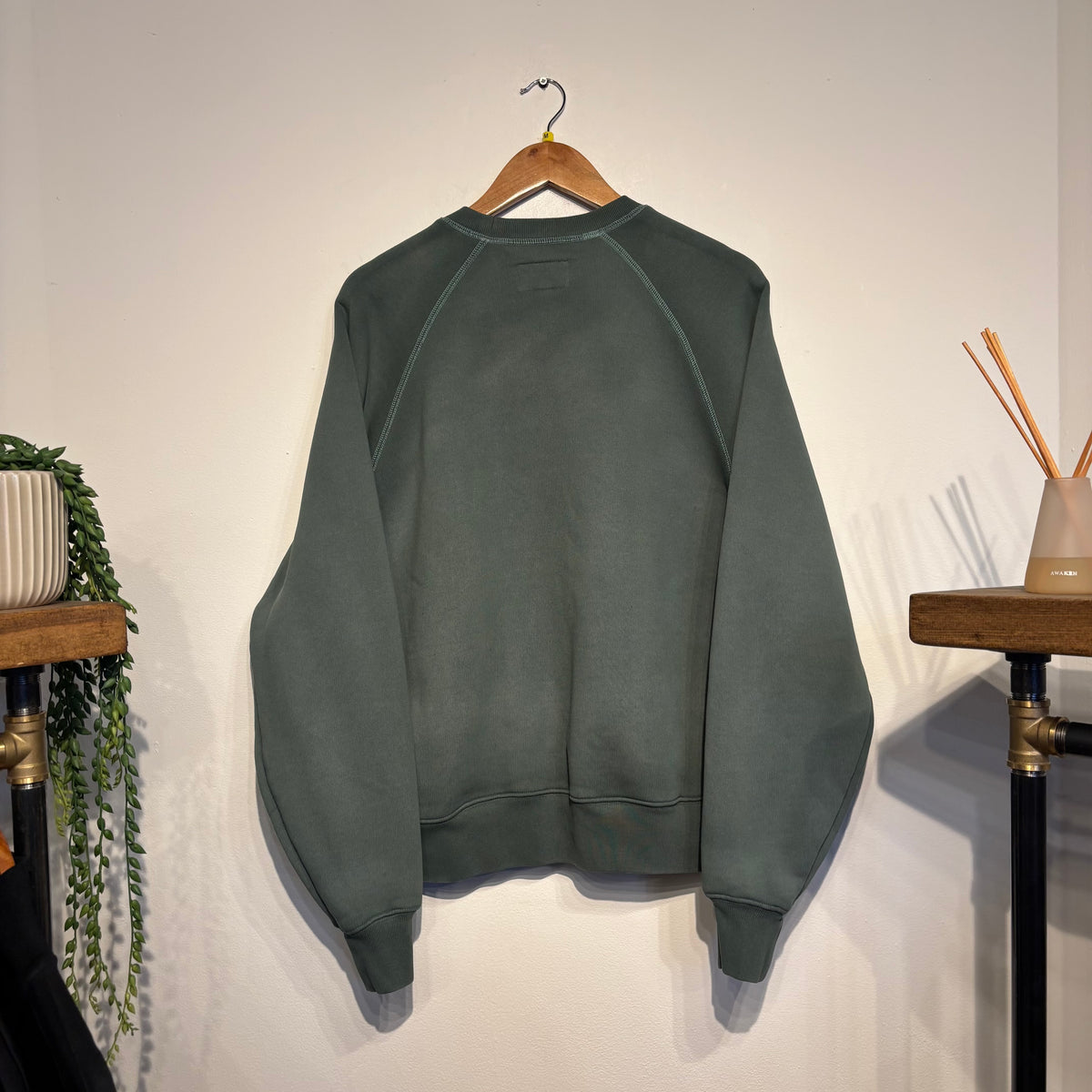 Stussy Overlock Varsity Raglan Crew Pine Green (Medium)