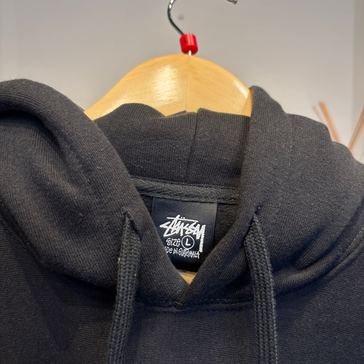 Stussy Big Stock Pullover Hoodie Black (Large)