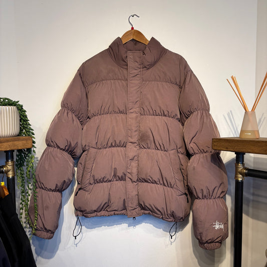 Stussy Ripstop Down Puffer Jacket Rose (Large)