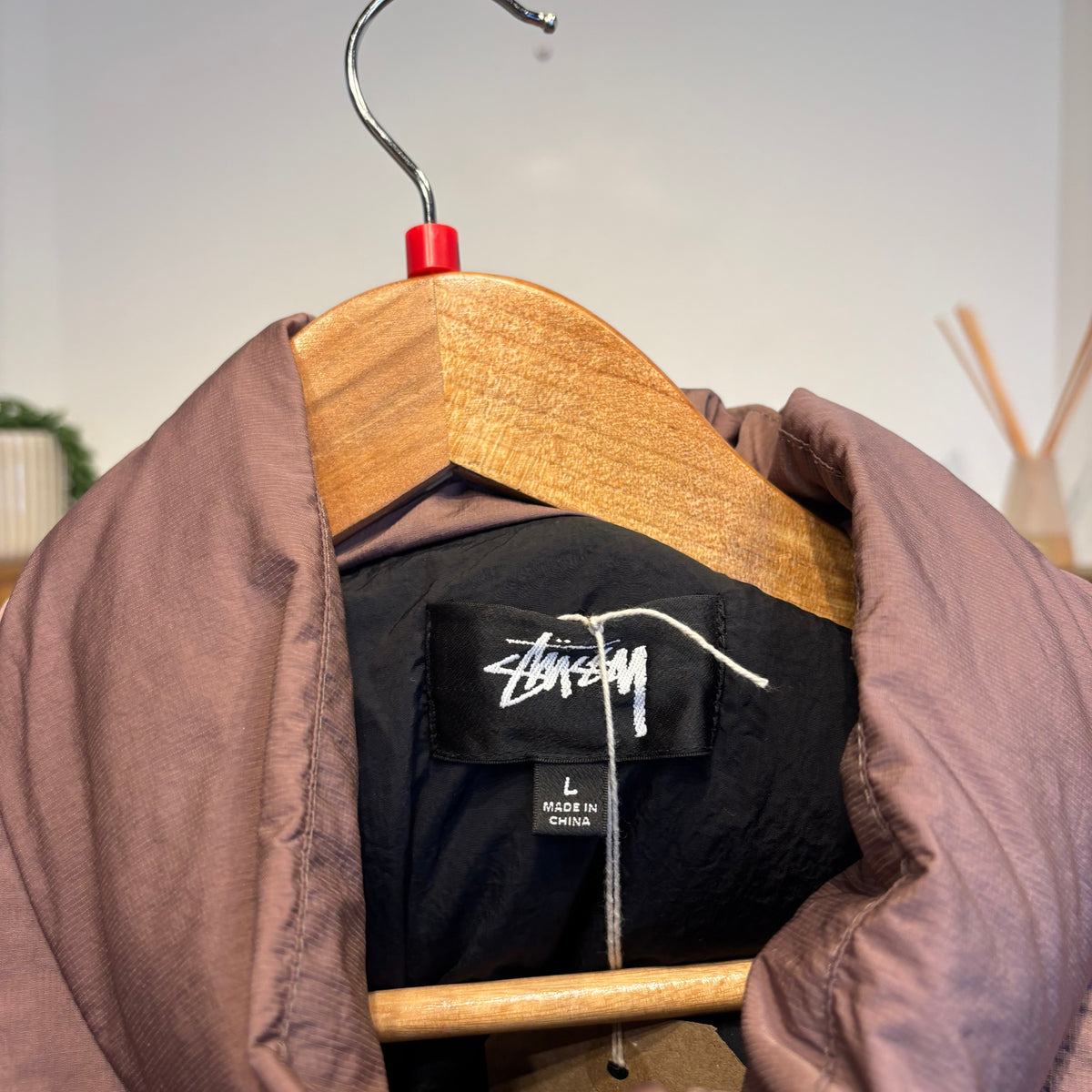 Stussy Ripstop Down Puffer Jacket Rose (Large)