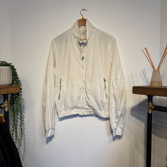 CP Company 2000s Windbreaker Bomber Jacket White (Medium)