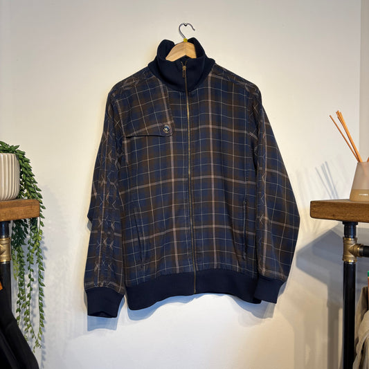 Adidas Plaid Bomber Jacket Navy (Medium)