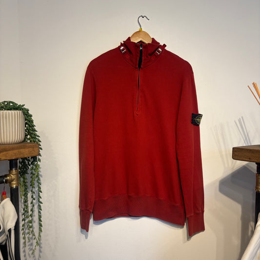 Stone Island S/S 2010 Quarter Zip Jumper Red (Medium)
