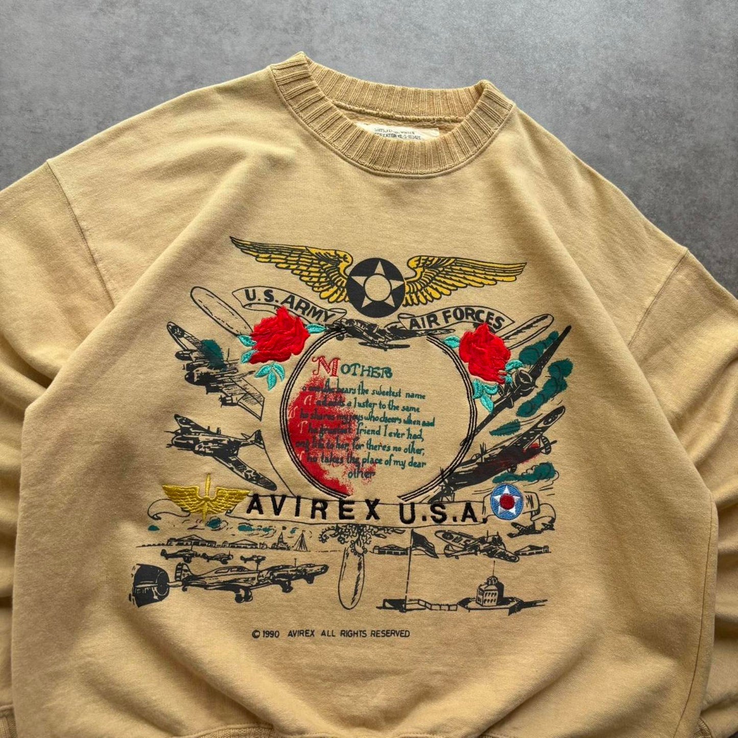 Avirex Sweatshirt Beige (Small)