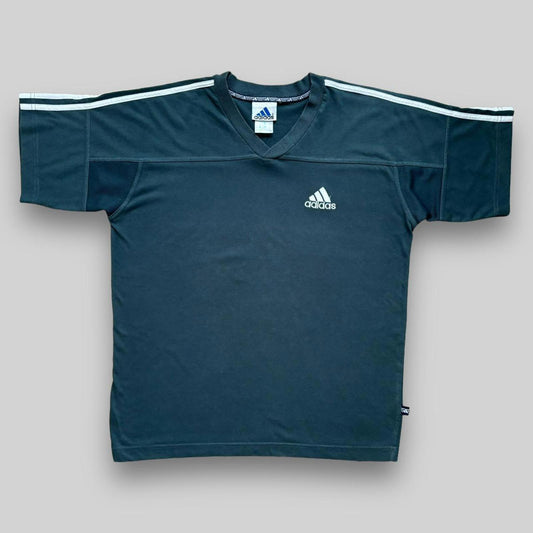 Adidas V Neck T Shirt Navy (Large)