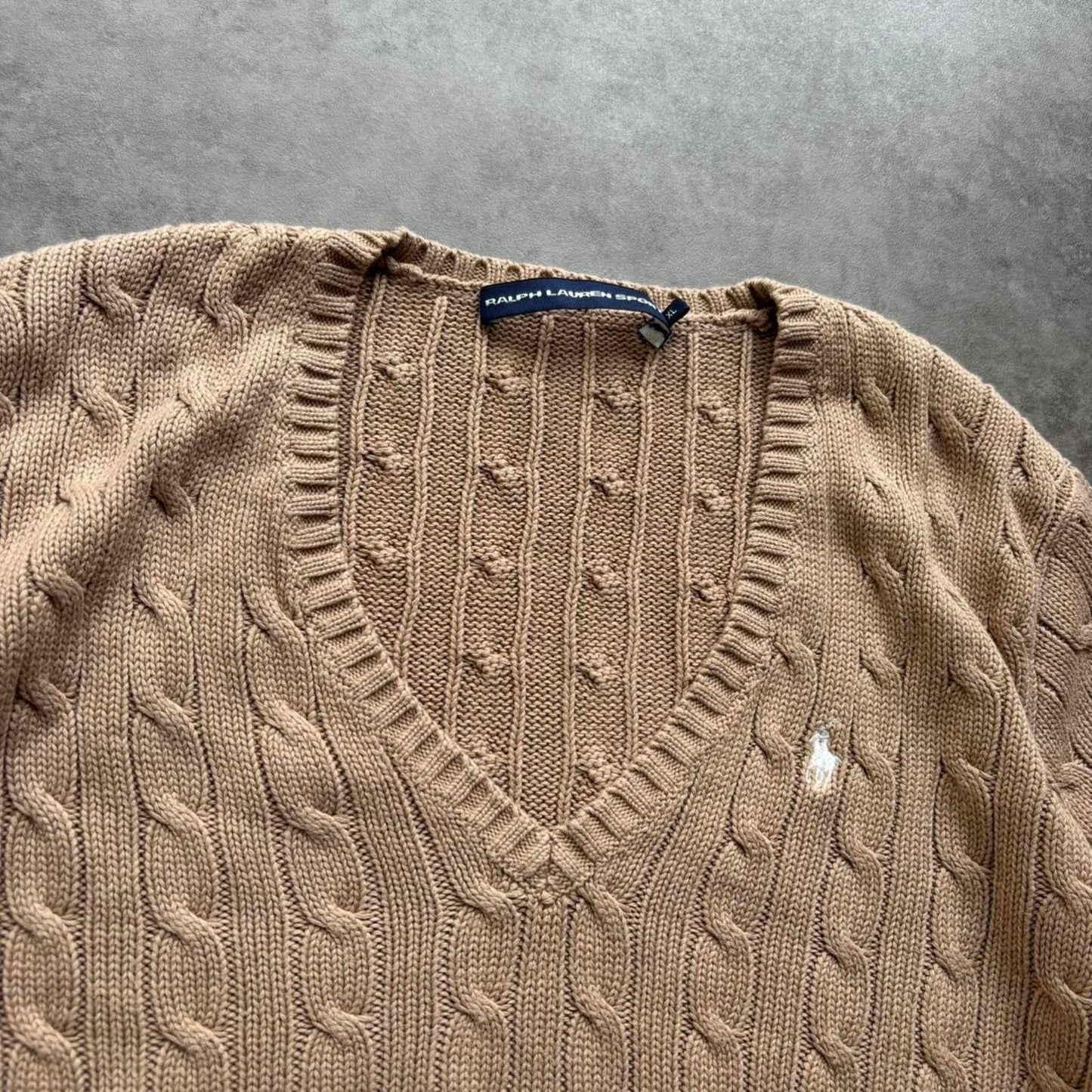 Women's Ralph Lauren Cable Knit Beige (Large)